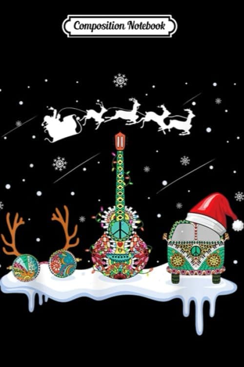 Composition Notebook: Sunglasses, Guitar, Hippie, Van, Santa Hat, Hippy Christ