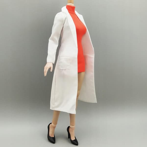 Miniature long trench coat in 1:6 scale. Miniature clothes, elegant Retro Mini