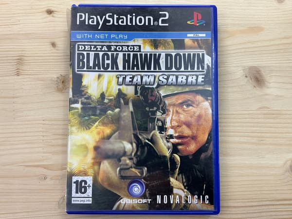 DELTA FORCE BLACK HAWK DOWN TEAM SABRE disc – very good+ condition, complete PS2 set