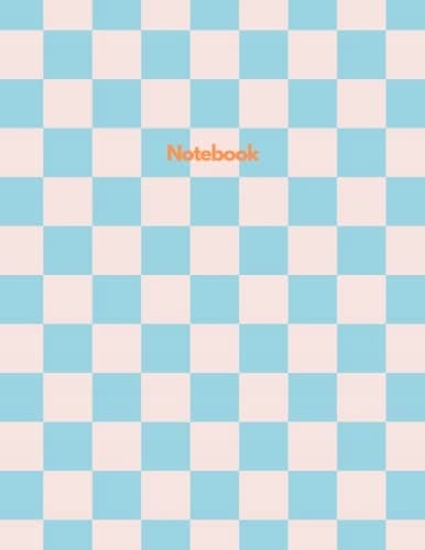 Checkered Notebook:: Aesthetic Baby Blue and Light Pink Retro Notebook 11