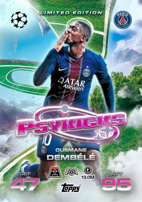 Tin #2 Match Attax Extra 2025/26 Psykicks Cards: Dembele, Eze, Putellas