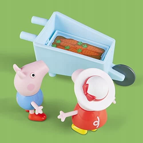 F3767 PEPPA PIG GARDEN SET + 2x FIGURINES BROWN BOX