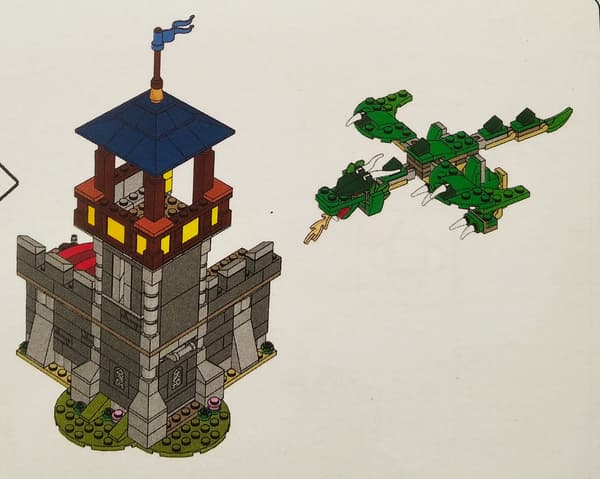 LEGO 31120 Creator: Tower, Walls, Dragon and Skeleton Minifigure – read the description