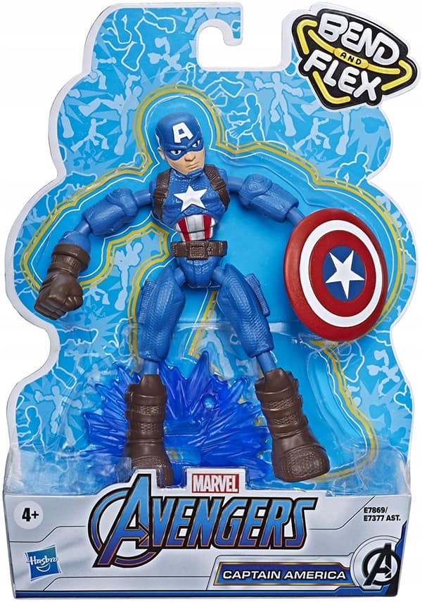 MARVEL AVENGERS BEND FLEX CAPTAIN AMERICA FIGURINE