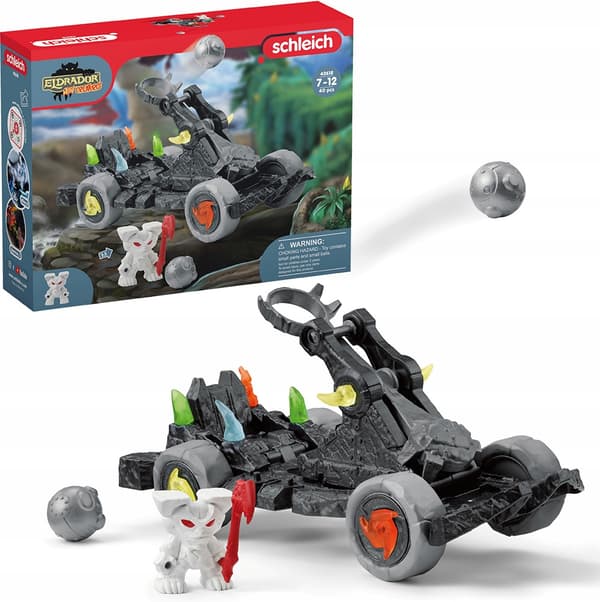 SCHLEICH ELDRADOR CATAPULT WITH MINI CREATURE + ACTION FIGURE