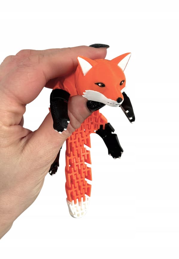 3D Segmented Fox – a movable, flexible figurine, toy, gift