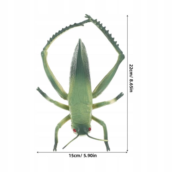 A PLASTIC GREEN GRASSHOPPER FIGURINE FOR DECORATION