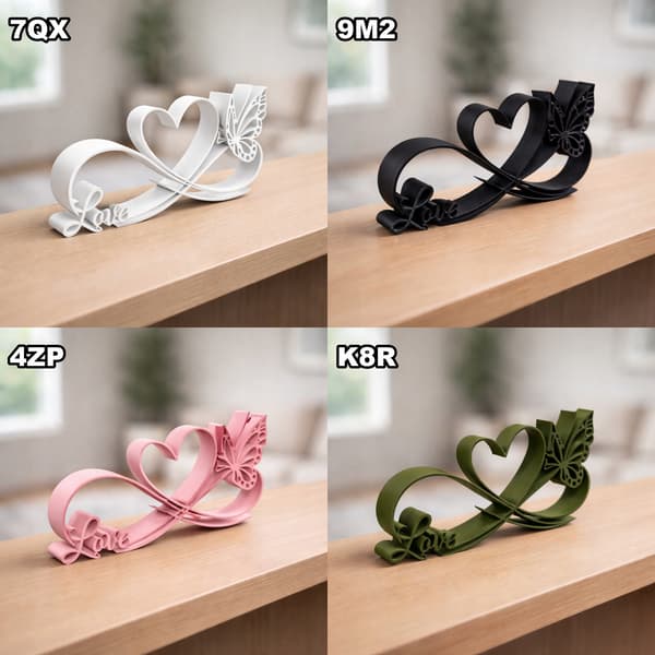 DECORATIVE FIGURINE – INFINITY SYMBOL, HEART, LOVE – MANY COLOURS