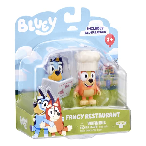 BLUEY AND BINGO FANCY RESTAURANT FIGURINES
