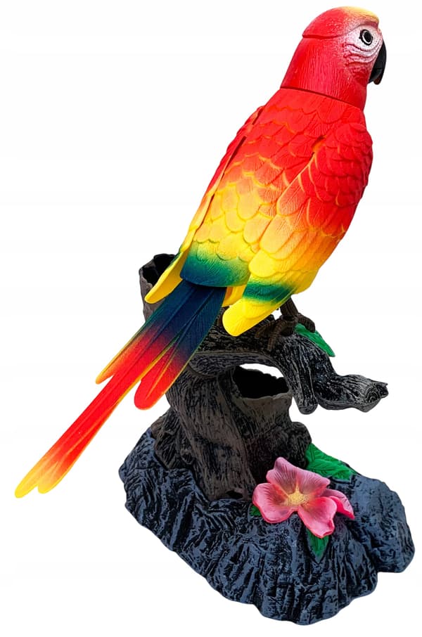 A chirping, moving little bird. An interactive bird. A budgie. With sound