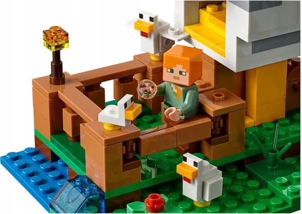 LEGO MINECRAFT 21140 Chicken Coop, Alex, Wolf, Chicken, Farm, Eggs, Axe