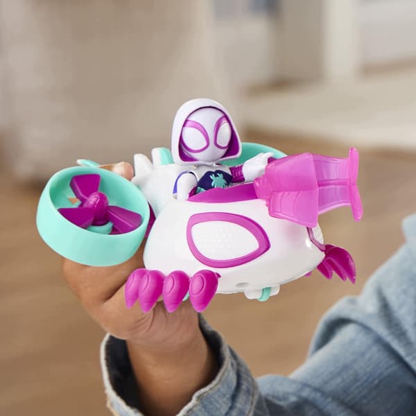 Marvel Spidey Ghost-Spider Figures: Helicopter Set and Accessories for Children