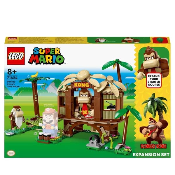 LEGO Super Mario 71424 Donkey Kong’s Treehouse set, assorted colours.