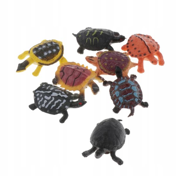 Plastic animal figurines – simulation toys, 8 pieces, including 8 turtles
