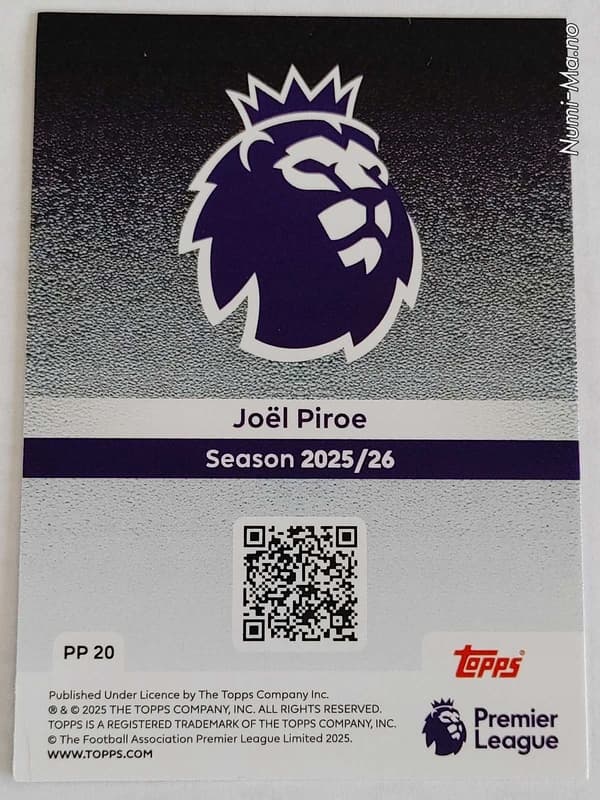 TOPPS PREMIER LEAGUE 2025–26 – PREMIER PULL JOEL PIROE – 8799