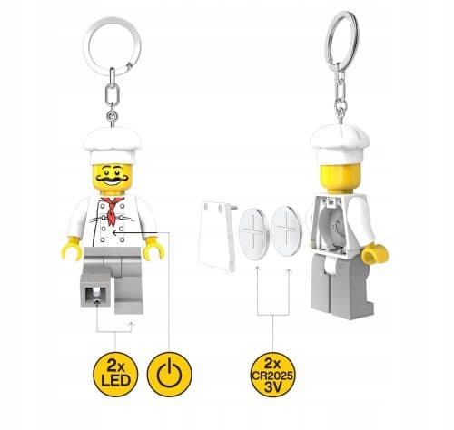 LEGO Keyring: Chef, Baker and Restaurant – Keyring with LED torch