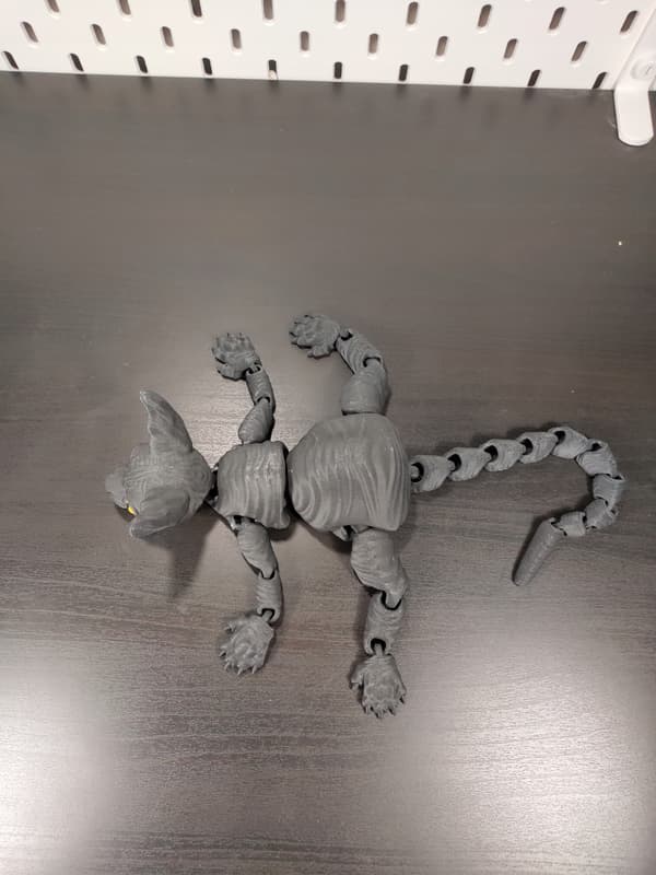 Figurine – 3D Sphinx Cat (Flexi, Black with yellow eyes)