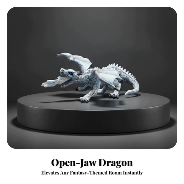 Scaled Dragon Display Statue with sculpted spiked growths and claws, Four-legged
