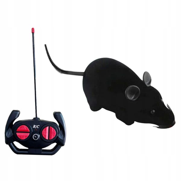 Fote Control Mouse Toy, Simulation Mouse Model Pets Electronic Toys - Black