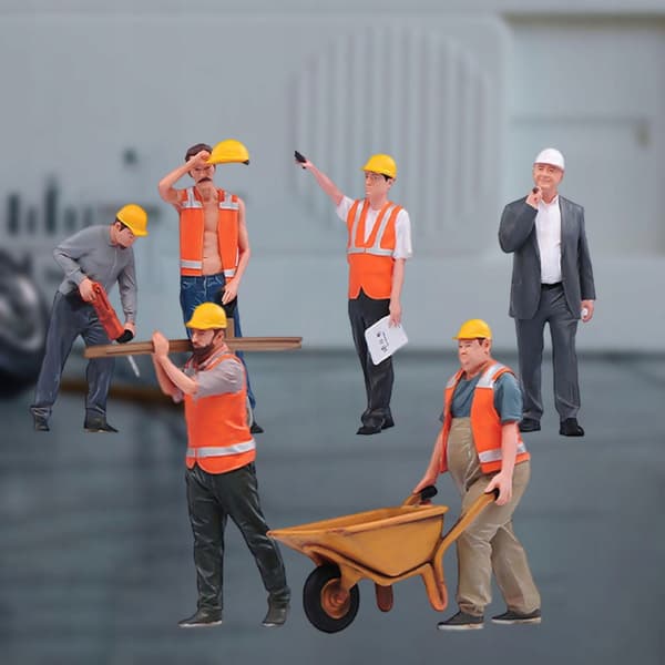 1:24 Construction site worker figures to decorate Tiny’s doll’s house