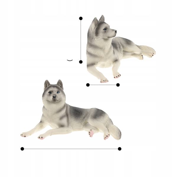 GREY REALISTIC HUSKY DOG FIGURINE – DESK DECORATION