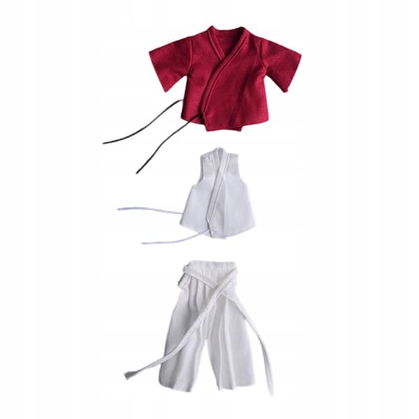 1:12 Action figure Doll’s clothes Samurai uniform, fabric, red and white
