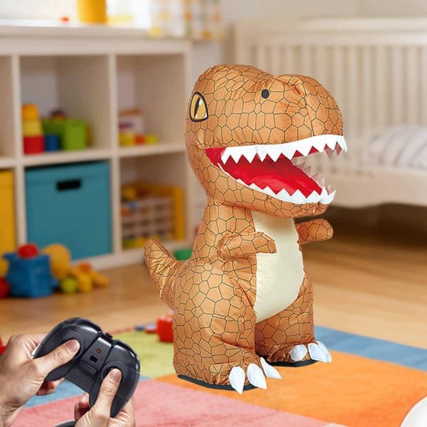 Remote-controlled inflatable dinosaur with automatic inflation – Auto Inflate, brown