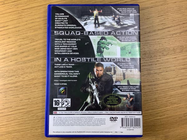 SWAT GLOBAL STRIKE TEAM – disc in excellent condition, complete set, ANG PS2
