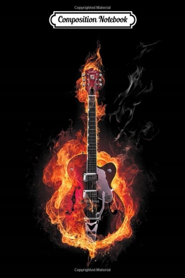 Composition Notebook: Rock Guitar on Fire – Electric, Acoustic, Classical gif