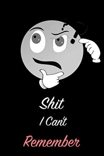 Shit I Can't Remember: 100-page 6" x 9" lined black-and-white paper notebook,