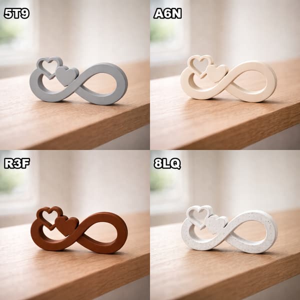 DECORATIVE INFINITY FIGURINE WITH TWO HEARTS – MANY COLOURS