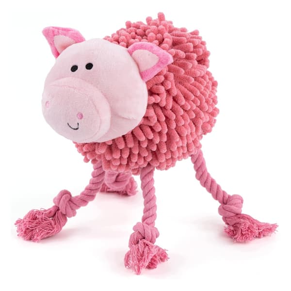 Dog toy – plush pig with hard legs – large