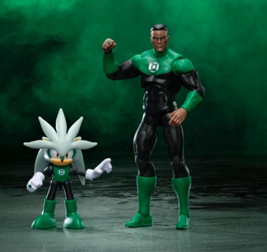 SONIC x DC SILVER & GREEN LANTERN FIGURE SET Collectable figure