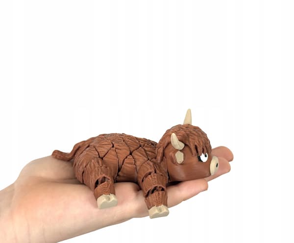 Cute segmented Fudge, 3D Mountain Cow – a charming, movable figurine
