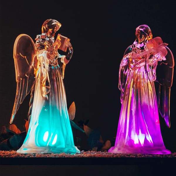 LED FIGURINE: ANGEL WITH A BOOK, 23X11CM, MULTICOLOURED, BATTERY-POWERED LED