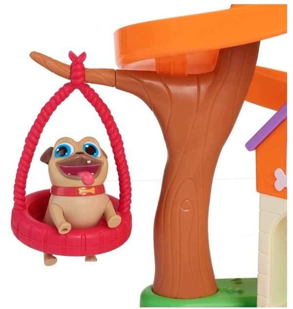 BINGO AND ROLLY'S TWO-STOREY PLAYHOUSE WITH 2 MOVABLE FIGURES AND INTERACTIVE FEATURES