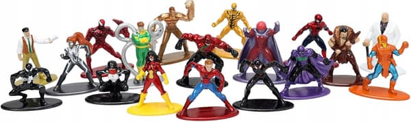 Marvel Spider-Man Nano Jada Figures, 18-piece set, 4 cm, Metal, Wave 8