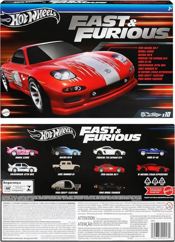 Hot Wheels Fast & Furious 10-pack Fast & Furious Gift Set