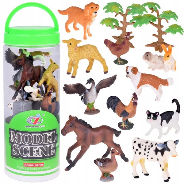 FARM ANIMALS FARM SET (17 PIECES)