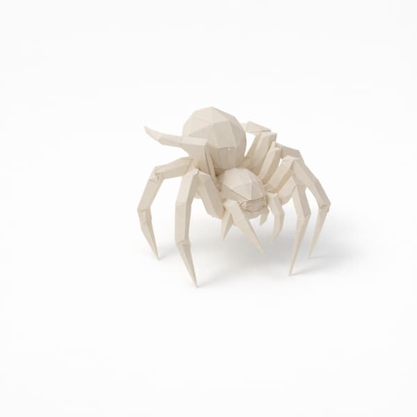 DECORATIVE SPIDER FIGURINE – LOW-POLY GEOMETRIC ORNAMENT – MANY COLOURS