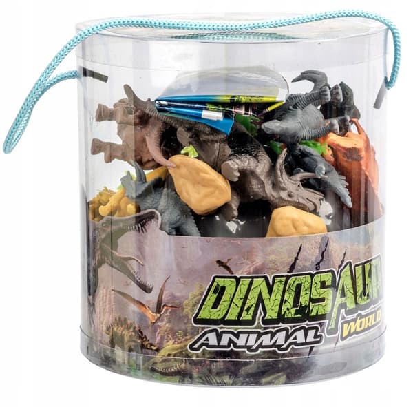 Dinosaurs: Large Set of Assorted Rubber Figures in a Tube