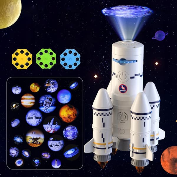 SPACE ROCKET FOR CHILDREN WITH A PROJECTOR AND SOUND EFFECTS – A GIFT