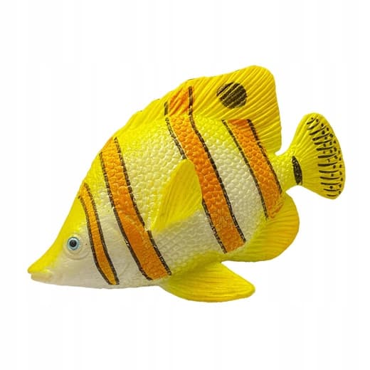 Copper-Coloured Rubber Butterfly Fish Figurine – Stretchable and Realistic, 10 cm