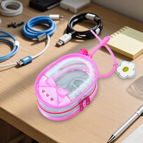 Clear figures Fani display bag featuring a PVC handle Portable with a buckle