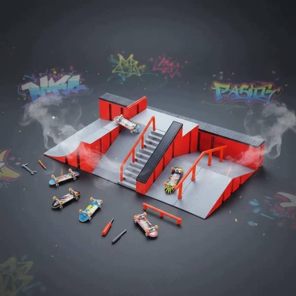 Fingerboard Skate Arena Tabletop Display Play Compact Finger Skateboard B
