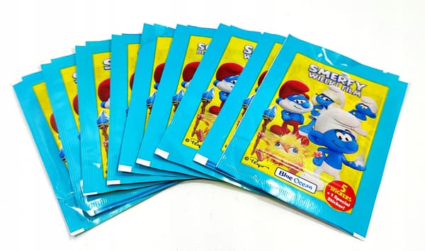 FIM SMURFS STICKERS. 9 PACKETS / 54 STICKERS