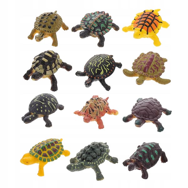 12 EDUCATIONAL TURTLE FIGURINES FOR CHILDREN