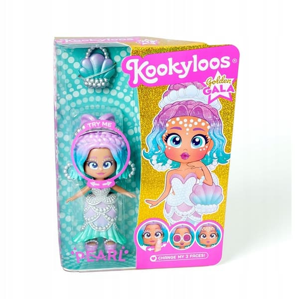 KOOKY LOOS GOLDEN GALA MINI DOLL WITH CHANGEABLE FACES – PEARL