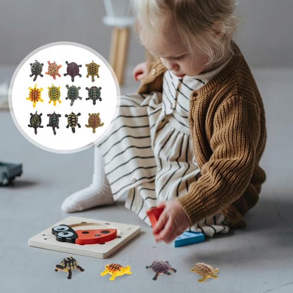 12 EDUCATIONAL TURTLE FIGURINES FOR CHILDREN