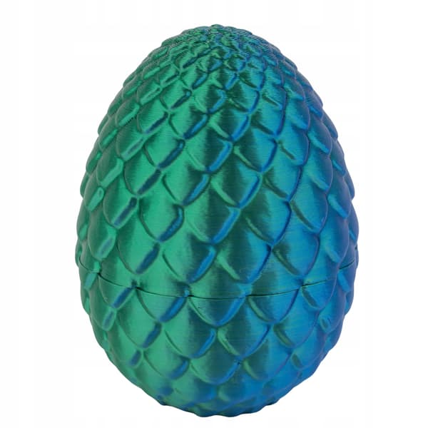 12.5 cm dragon’s egg with a 29 cm dragon – emerald/blue